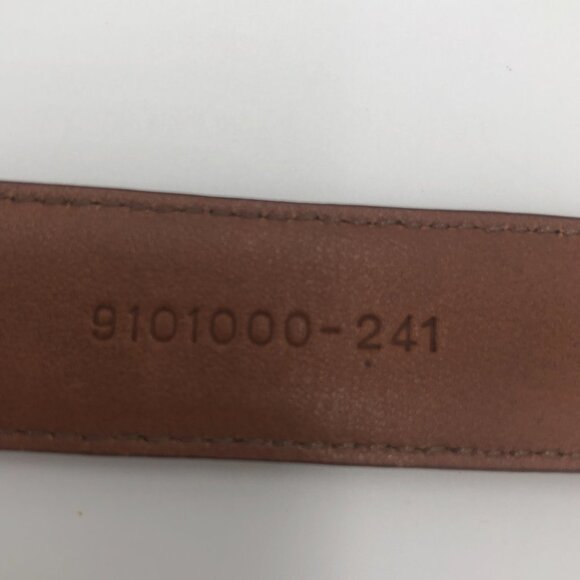 LAUREN Ralph Lauren Cognac Brown Croc-Embossed Leather Belt with Silver Buckle S - Picture 8 of 8